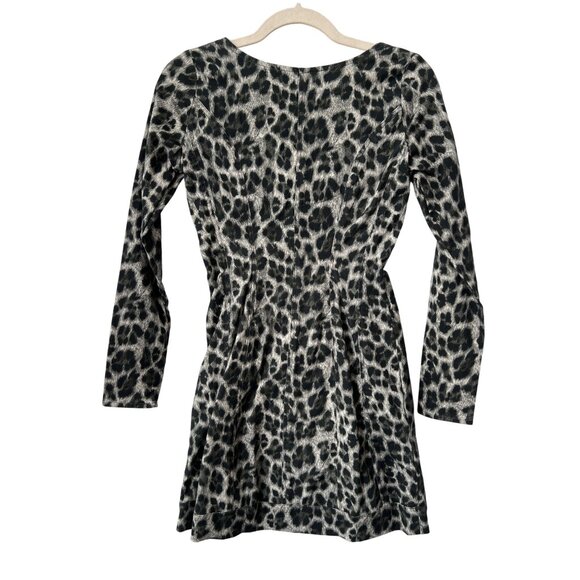 Miaou DREE Bustier Leopard Mini Dress Size S Animal Print Gray Black Cotton Chic - Picture 3 of 7